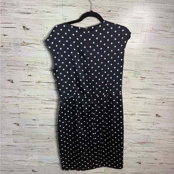 Lauren Ralph Lauren Navy Polka Dot Dress faux wrap size 10 - Picture 6 of 6